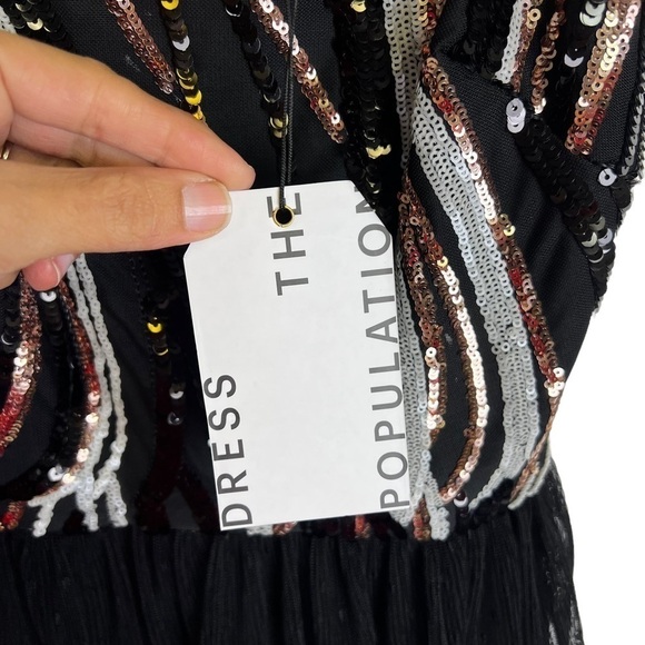 Dress The Population Sequin Mesh Tiered‎ Dress - Picture 5 of 10